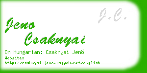 jeno csaknyai business card
